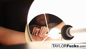 hey taylor vixen spreads pussy wide in hotel masturbation