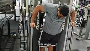 bro hits the gym with sis for the best chest workout ever using her big tits