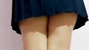 mexican schoolgirl takes broomstick anal then begs for real doggy creampie