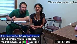 Freshman Yesenia Sparkles Endures Mandatory Hitachi Orgasms from Tampa Doctor