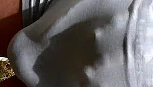 My cock throbs hard in these tight shorts outdoors