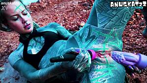 I shove dildo deep in my outdoor anal hole masturbating till pee urge hits!