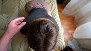 step sister bends over with big ass offering wet pussy suck