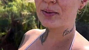 PROSTITUTE on highway FUCKS FREE in woods after price talk.