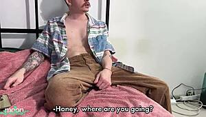 Slutty Wife in Ripped Pantyhose Fucks Friend with Dirty Talk Roleplay