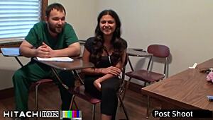 Freshman Yesenia Sparkles Endures Mandatory Hitachi Orgasms from Tampa Doctor