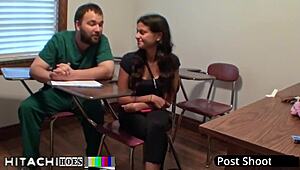 Freshman Yesenia Sparkles Endures Mandatory Hitachi Orgasms from Tampa Doctor