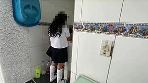 Caught my stepdaughter washing panties after school and fucked her tight pussy till I came