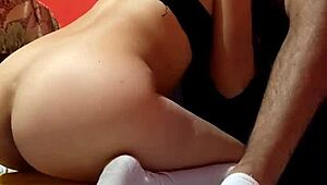 college uniform latina breaks in her ass riding teacher's cock homemade interview party