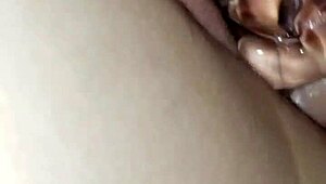 Wife Stuffs Pussy with Cock and Glass Dildo