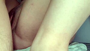 Cute shy student girlfriend spreads legs on desk for quickie pussy cumshot close-up