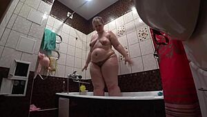 Hidden Cam Spies Fat Big Ass Porn Model Shower Bathroom Secrets