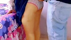 mexican schoolgirl takes broomstick anal then begs for real doggy creampie