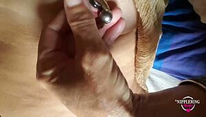 what if nippleringlover's mother explored her unique piercings rubbing sensitive spots extreme close-up