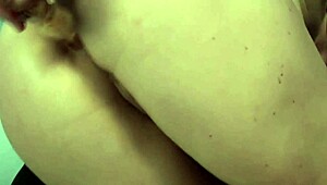 Maggie Green sucks glass dildo after deep ass drilling