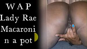 Lady Raex Fingers Her Juicy Wet Ebony Ass and Pussy Close-Up