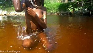 Skinny Tribe Slut Bares Tits at Beach