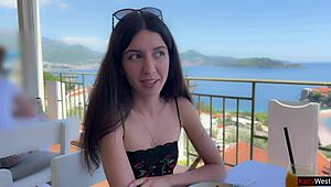 Public agent interviews and fucks skinny Katty West outdoors in heels