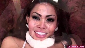 Post-op Thai ladyboy Ola stuffs her ass with toys before bareback pounding