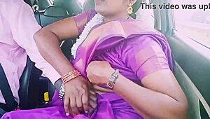 Saree-Clad Housewife Teases Driver's Desires