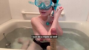 Minami Sally's Massive Natural Tits Underwater Snorkel Contest Challenge