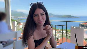 Public agent interviews and fucks skinny Katty West outdoors in heels