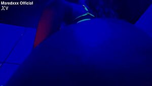 curvy redhead slut in lingerie rips clothes for oiled teasing and huge tits reveal