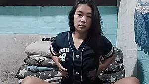 Asian Roommate Strips Panties In Dorm Gets Horny Solo