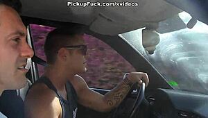 this spanish chick gets picked up for rough outdoor fuck pays with cash