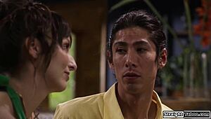 boy slams stepmommy's shaved pussy so deep