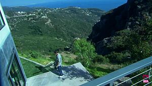 imagine a cute brunette with small tits riding hard on a boat but what happens next?