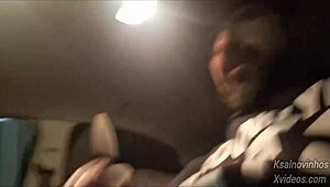 teasing risky handjob tempts young street teen in public car