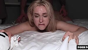 Petite College Teen Moans Submissive While Manhandled Riding Big Cock Doggystyle Petite Tits Rough Quickie