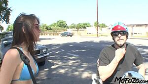 Picture a brunette college student slurping monster cock from daddy before sloppy facial and anal assfucking