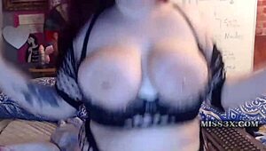 Big beautiful mommy plays huge tits feels horny chubby bbw pussy on webcam