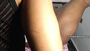 couple shaves bbw ebony's hairy pussy and juicy asshole tight beaver