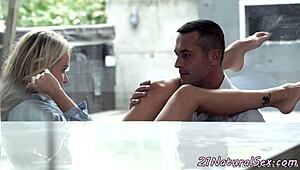 beautiful babe pounds her lover right to that cumshot