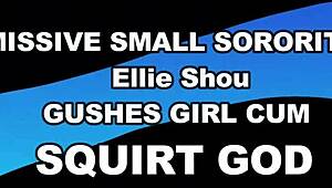 Petite brit ellie shou squirts from porno dan's cunilingus guidance on her curvy body