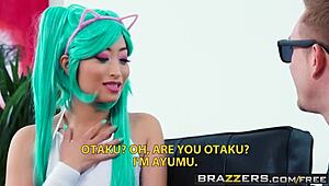 Ayumu Kase squirts in fishnet domination with Bill Bailey