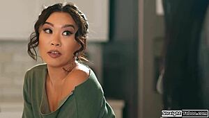 damn stepniece slurps uncle's monster cock deepthroat before wild taboo fuck 😈🍆💦