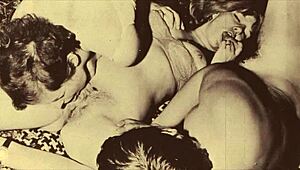 vintage hairy pussy threesome retro group beaver