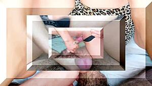 japanese milf stepmom's hairy pussy overflows with stepson's thick creampie load up close