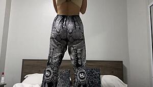 Nice fine curvy asian teen girlfriend ass pov workout in thong panties student view