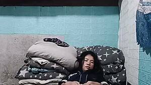 Asian Roommate Strips Panties In Dorm Gets Horny Solo