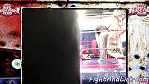 Redhead Lesbians Wrestle Spank Kiss in Pierced Nipple Catfight Frenzy