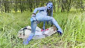 Avatar Monika Fox big prolapse dildo anal pussy fuck squirt nature