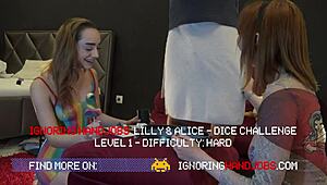 two sexy redhead sluts horny dice game handjob contest to make guy cum first