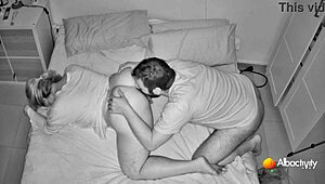 Friend's husband bends chubby latina over for rough anal, doggystyle gaping, queefing orgasms while wife spies on cam.