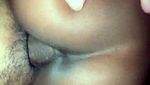 petite teen rides big black cock reverse cowgirl creampie shaking