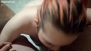 Chubby Tattooed Wife Gulps Milk Sucks Huge Saggy Tits Cock Swallows Facial Cum Closeup